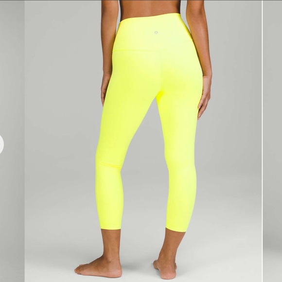 Lululemon high rise crop align 23 inches yellow neon size 12 new - Picture 2 of 5